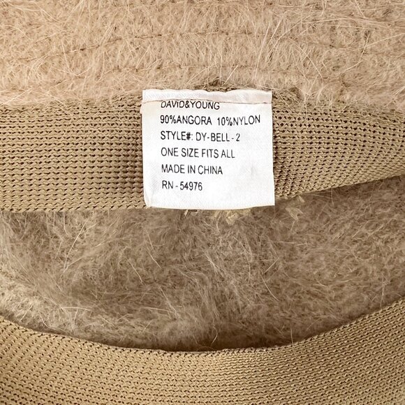 Vintage Angora Wool Bucket Hat 90s Y2K Minimalist Quiet Luxury Preppy Old Money - Picture 2 of 4